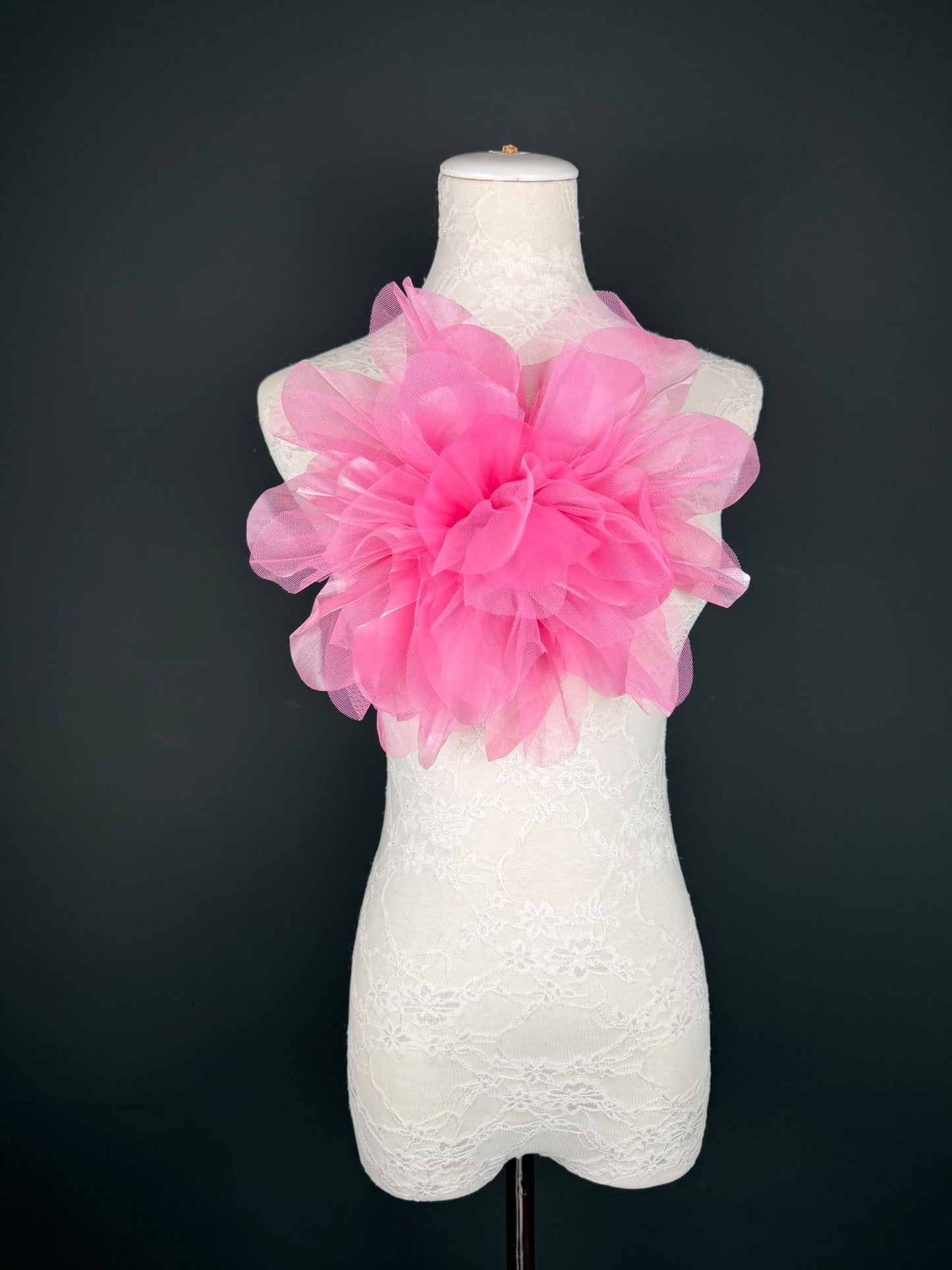 Oversized Large Organza Corsage Flower, Ivory , 5 colours, 11”, 27cm