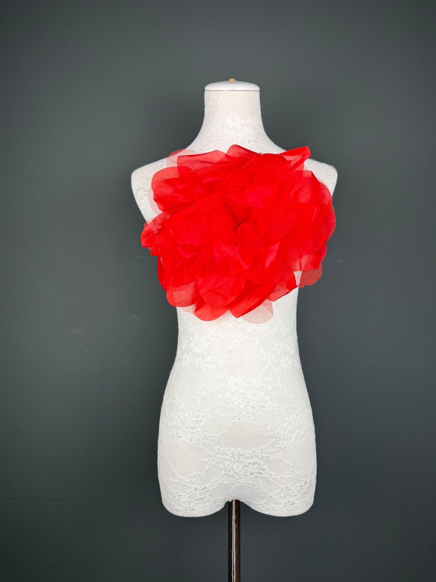 Oversized Large Organza Corsage Flower, Ivory , 5 colours, 11”, 27cm