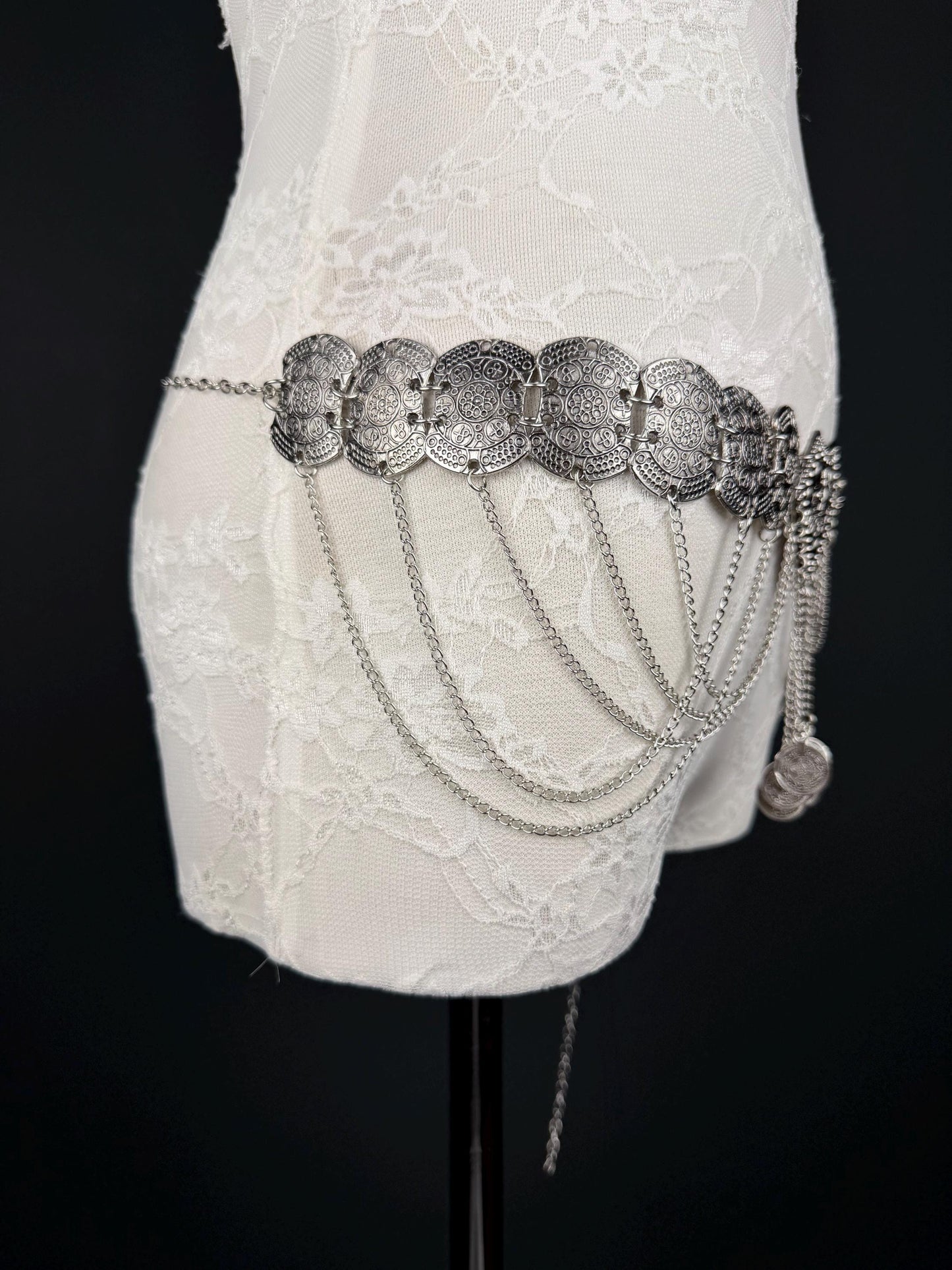 Belly Chain Delt, Antique Gold Discs 18-40 inch, Stunning Belt, Bellt Chain Belt, Handmade, Festvial, Costume, Dance