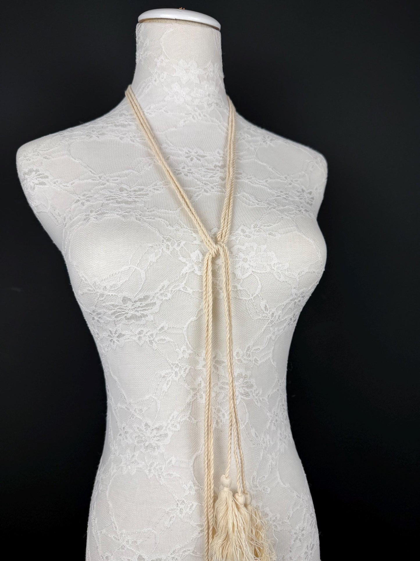 Set of 3 Tassel Cord, Tassel Belt, Tassel Necklace, 3 colours, Tie up belt
