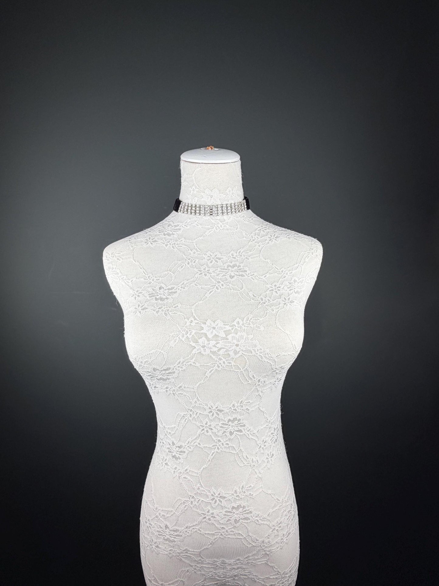 Jewel Choker: Handmade Elegant Necklace, Diamante, Jewels, Silver, Black