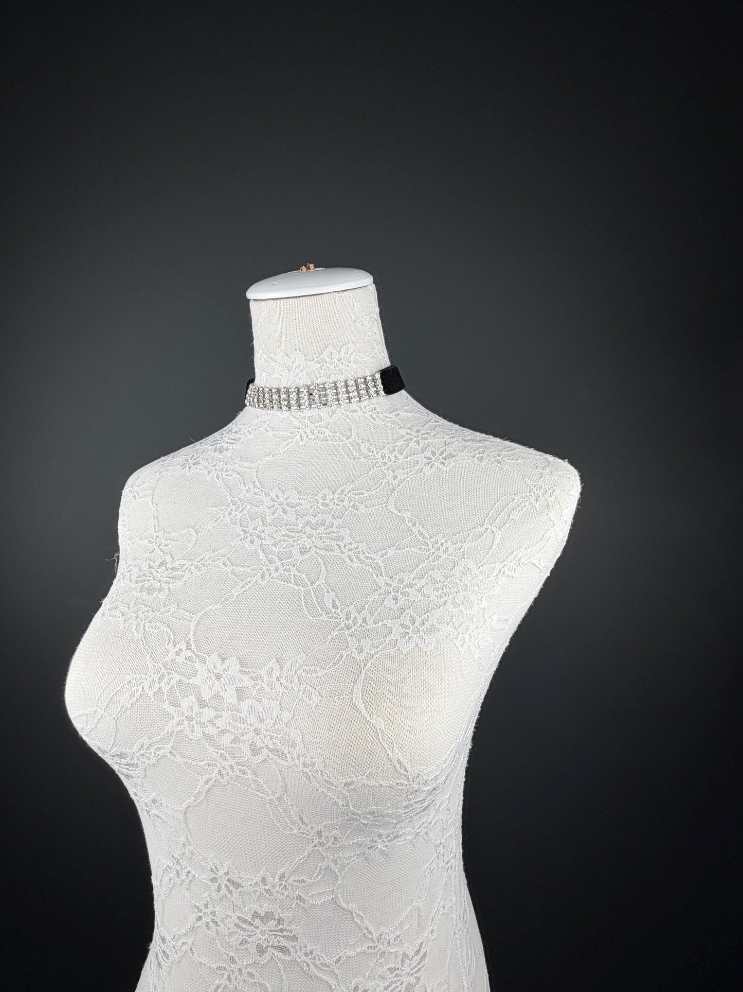 Jewel Choker: Handmade Elegant Necklace, Diamante, Jewels, Silver, Black