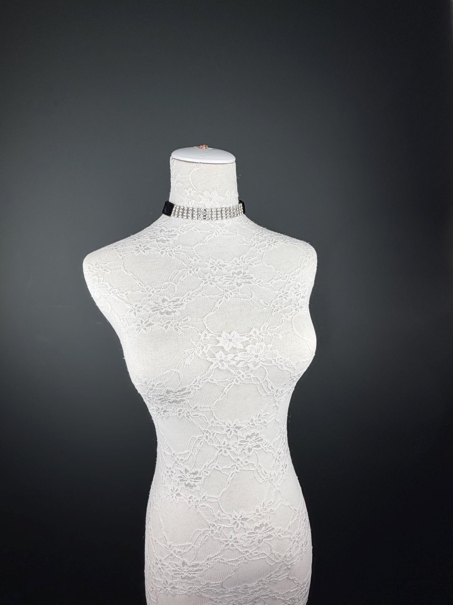 Jewel Choker: Handmade Elegant Necklace, Diamante, Jewels, Silver, Black
