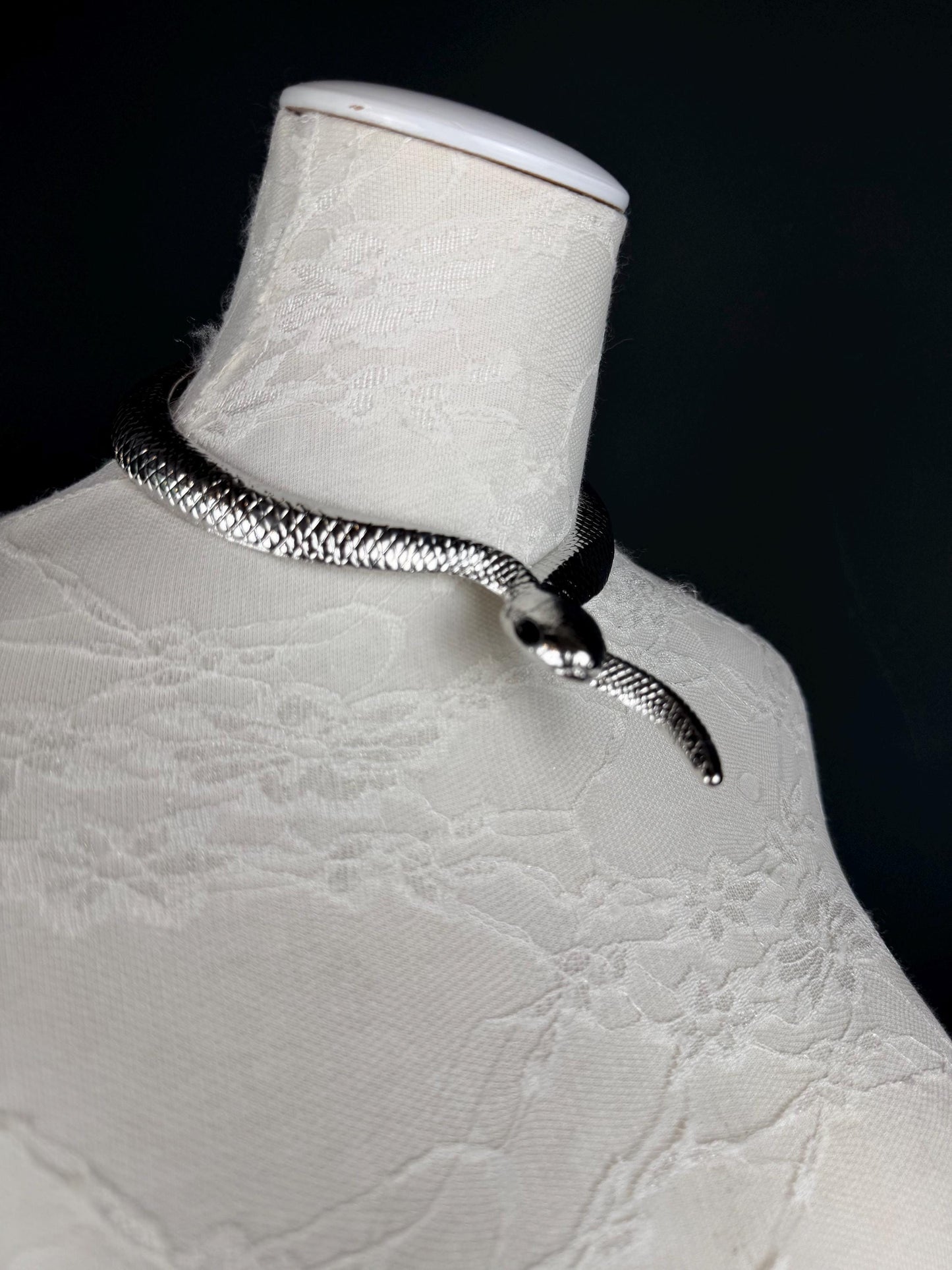 Snake Choker Necklace, Premium Gold or Silver, Solid Metal Elegant Choker