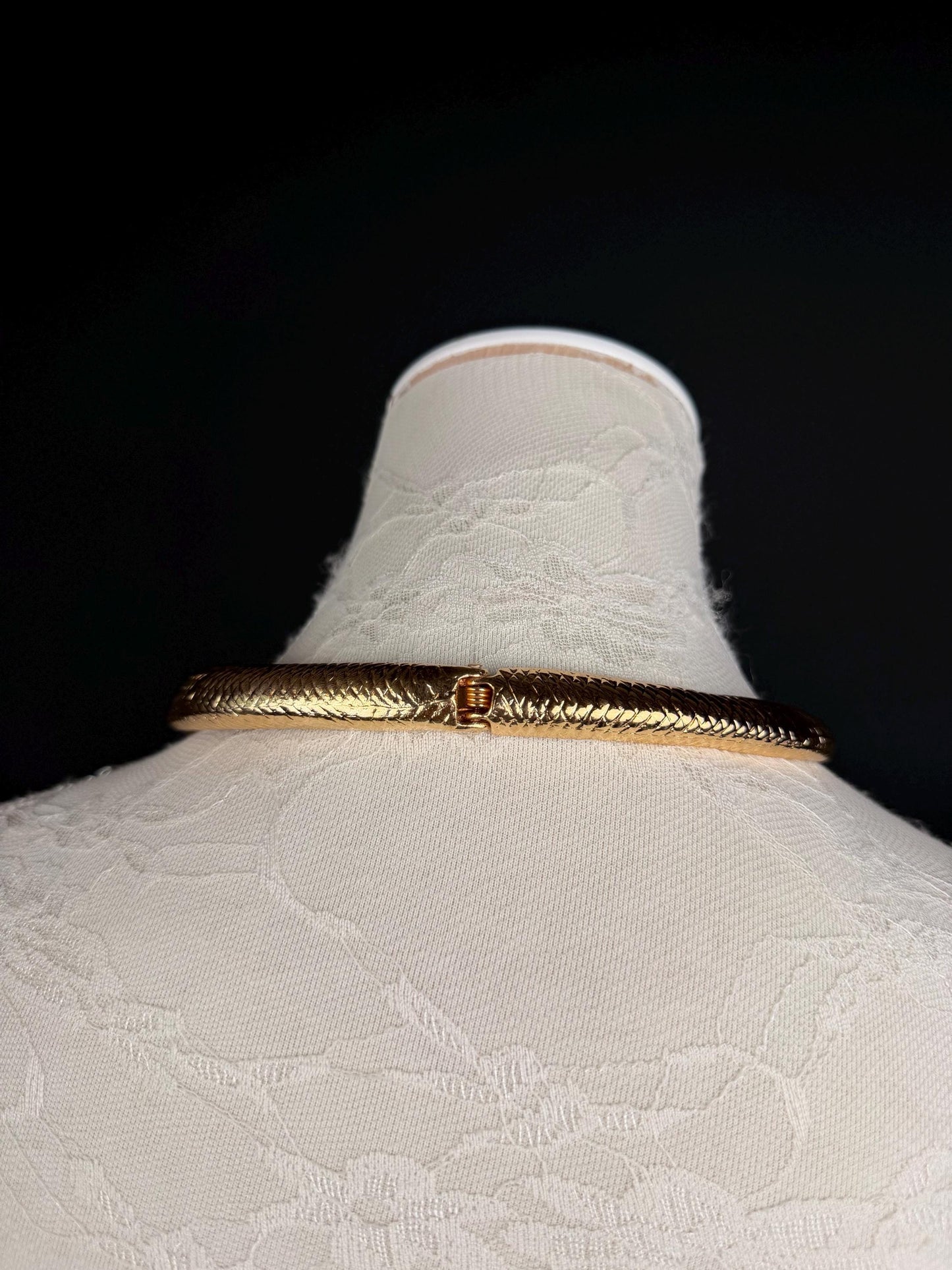 Snake Choker Necklace, Premium Gold or Silver, Solid Metal Elegant Choker