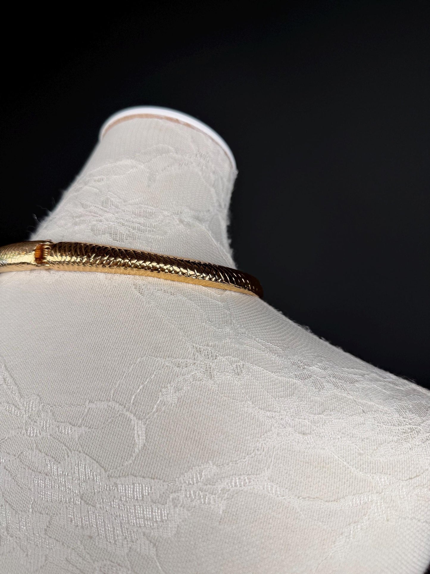 Snake Choker Necklace, Premium Gold or Silver, Solid Metal Elegant Choker