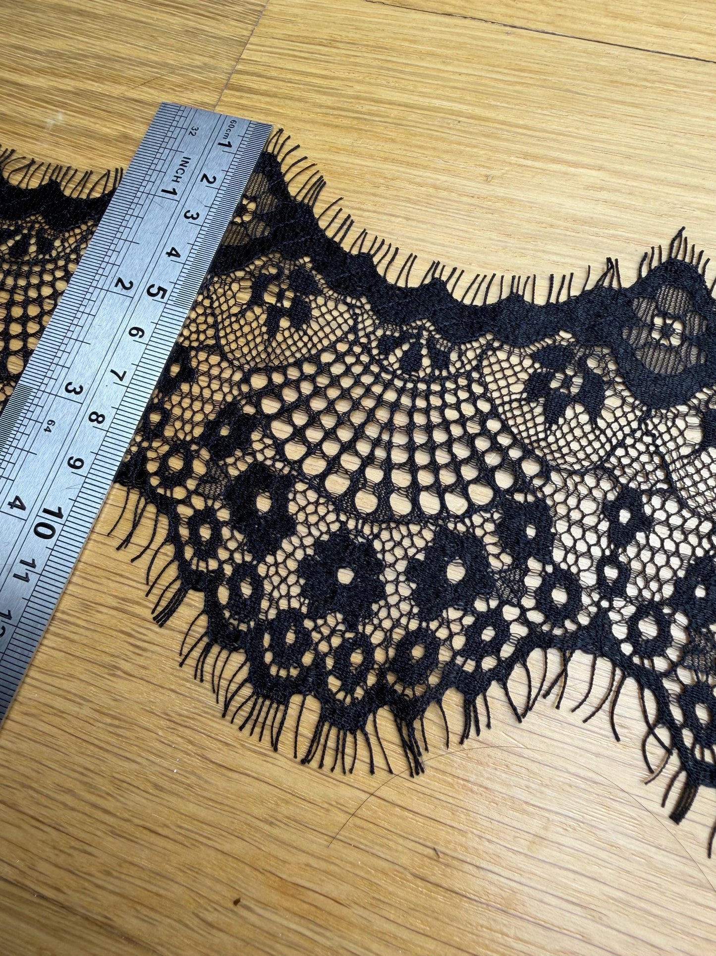 Black Eyelash Lace Trim, 4.5" Wide, Sewing Craft