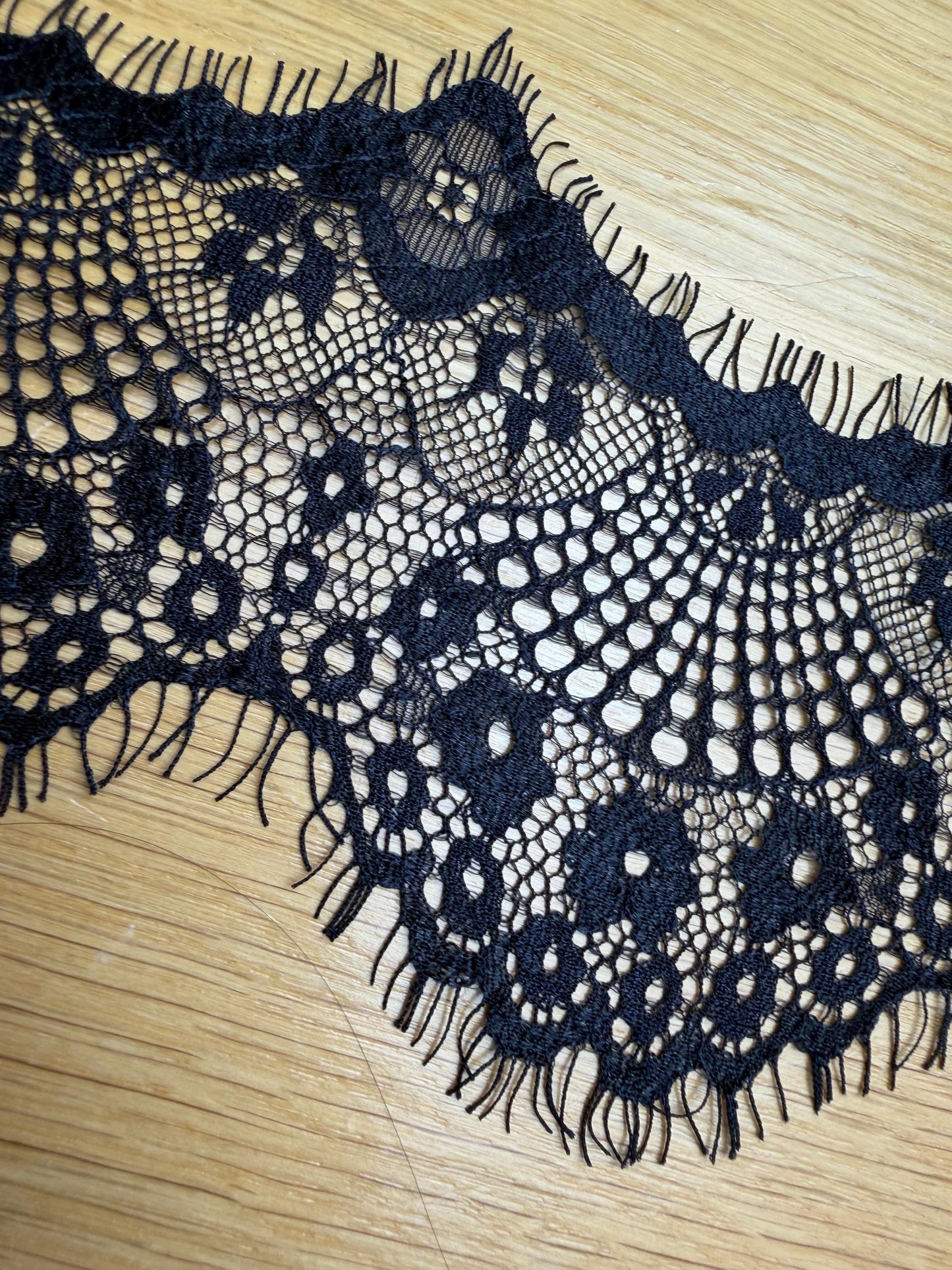 Black Eyelash Lace Trim, 4.5" Wide, Sewing Craft