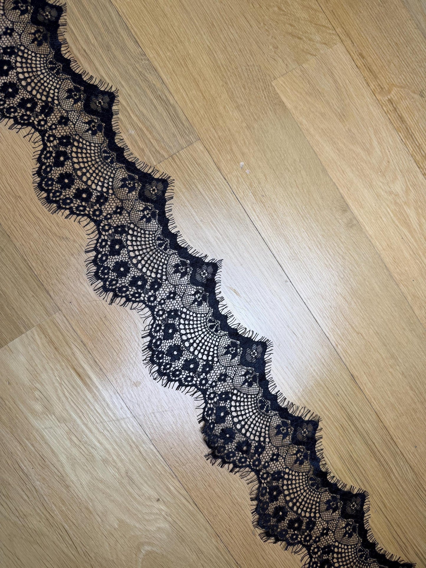 Black Eyelash Lace Trim, 4.5" Wide, Sewing Craft