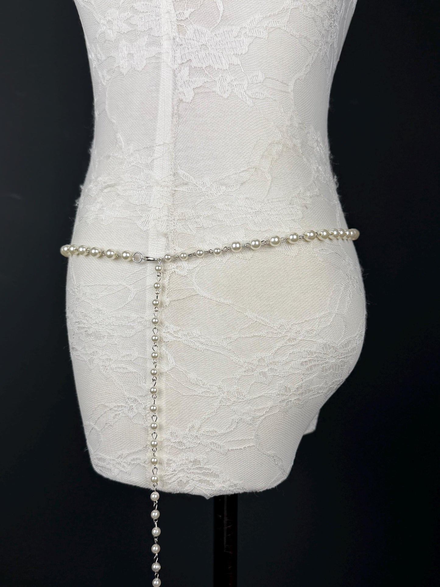 X-long Pearl Belt, Belt, Quality Pearls, Teen Sizes, Sizes 18”-60”, Fan Design, Fan Collection, Bridal, Prom, Swimwear, Fashion Accessory