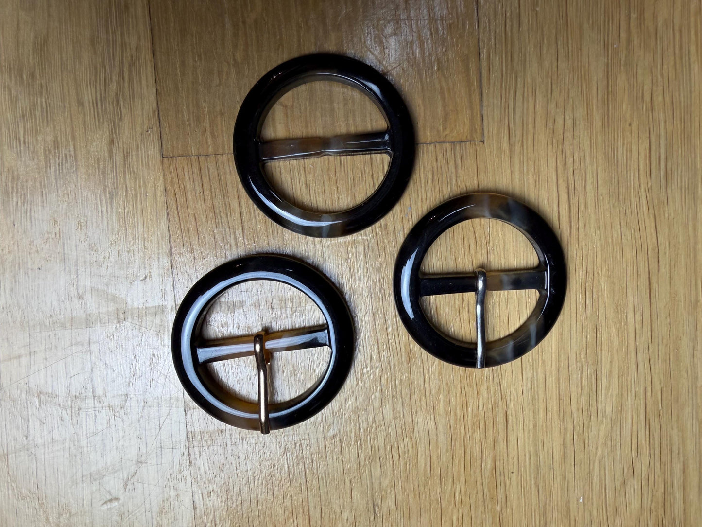 Buckle, Mock Horn Marble effect Buckle, 5.7cm / 4cm inner