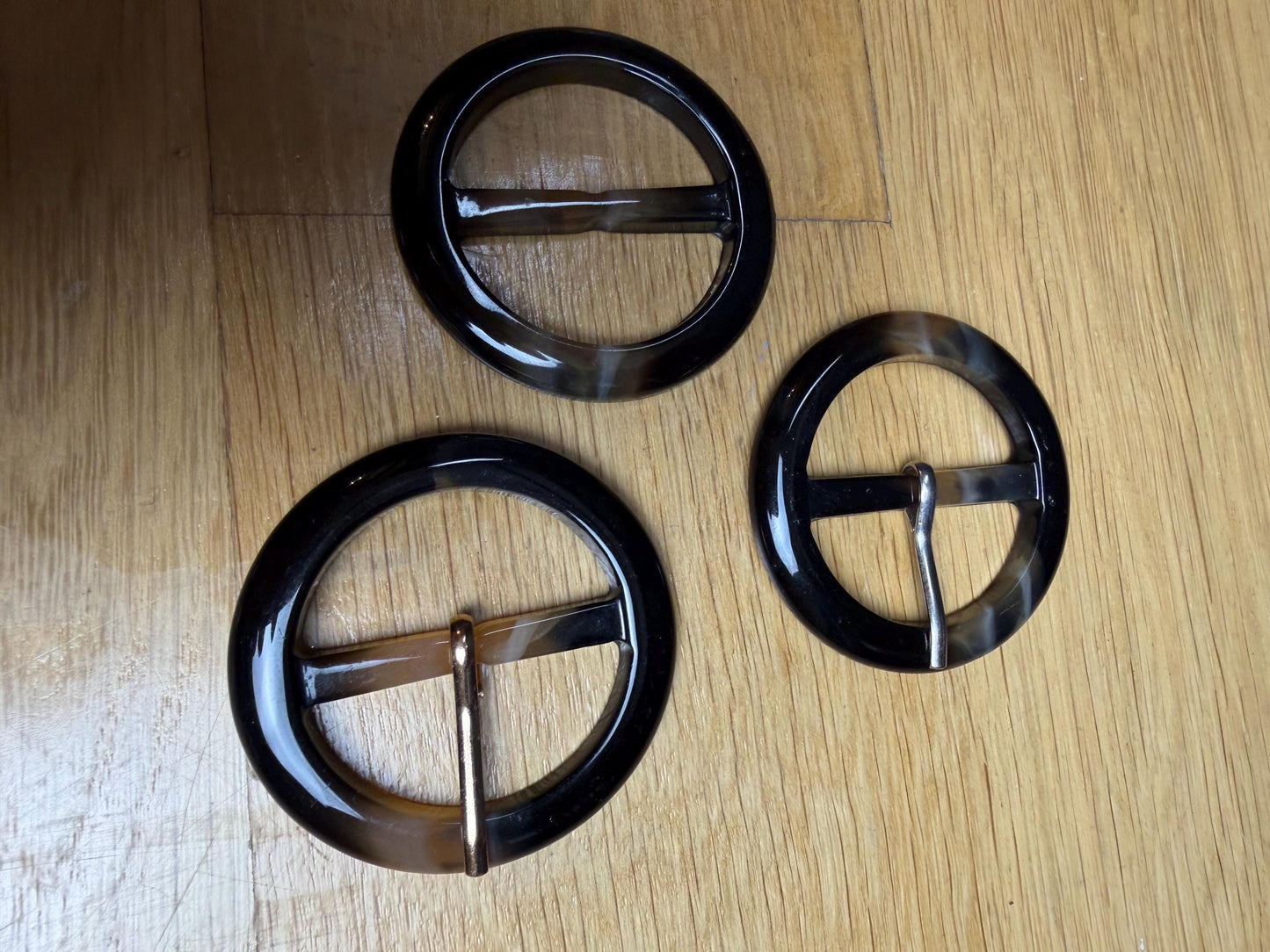 Buckle, Mock Horn Marble effect Buckle, 5.7cm / 4cm inner