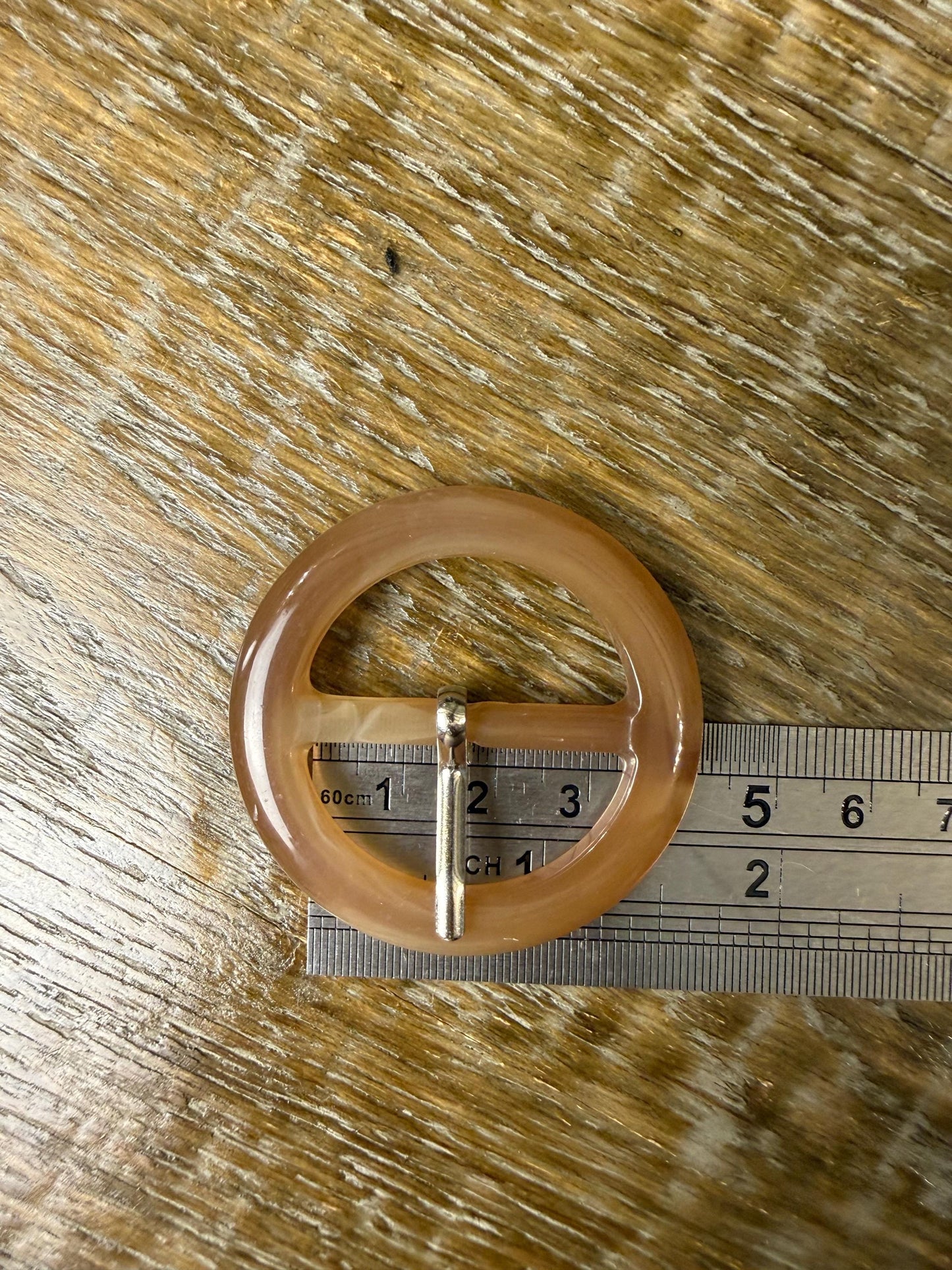 Mock Horn Effect Round Buckles, Brown, 7 Sizes, Clothing Bags Crafts Belts
