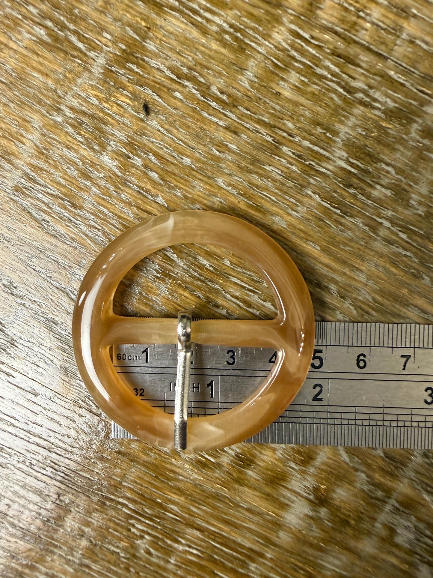 Mock Horn Effect Round Buckles, Brown, 7 Sizes, Clothing Bags Crafts Belts