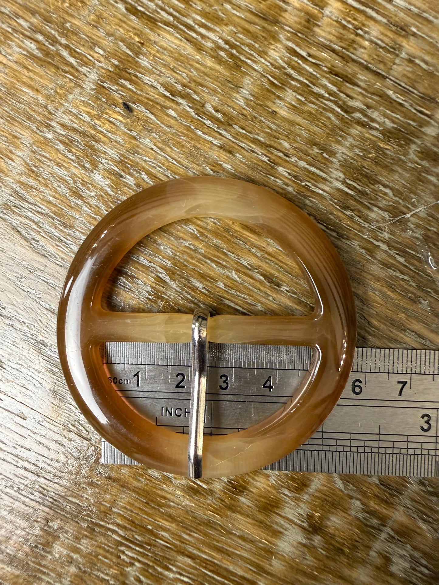 Mock Horn Effect Round Buckles, Brown, 7 Sizes, Clothing Bags Crafts Belts