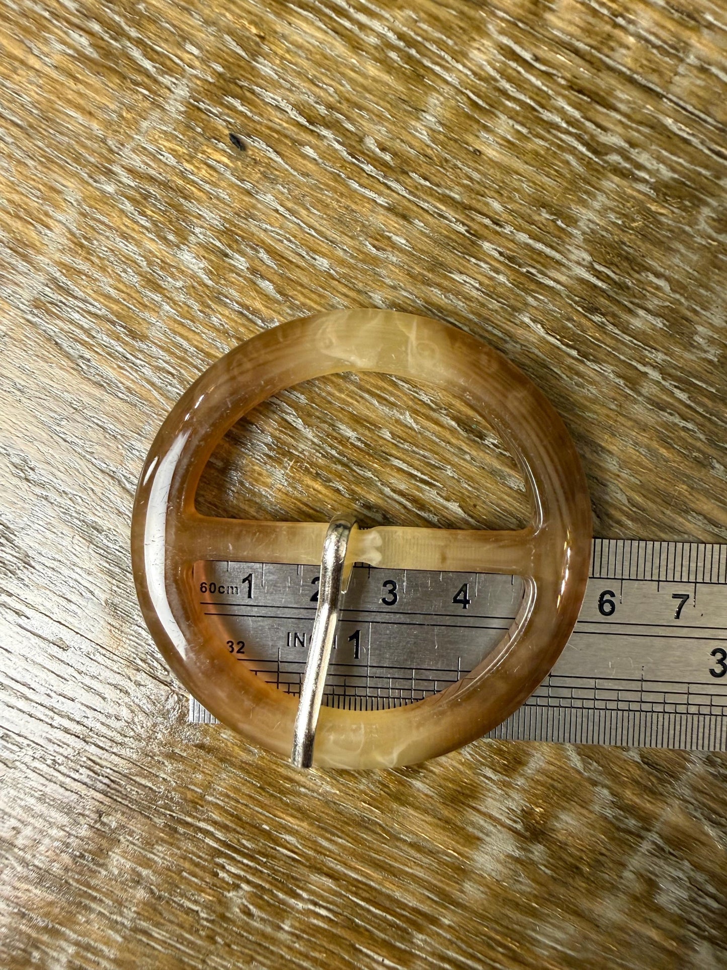 Mock Horn Effect Round Buckles, Brown, 7 Sizes, Clothing Bags Crafts Belts