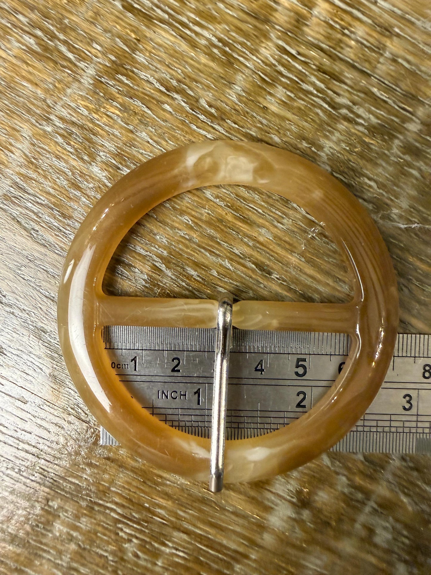 Mock Horn Effect Round Buckles, Brown, 7 Sizes, Clothing Bags Crafts Belts