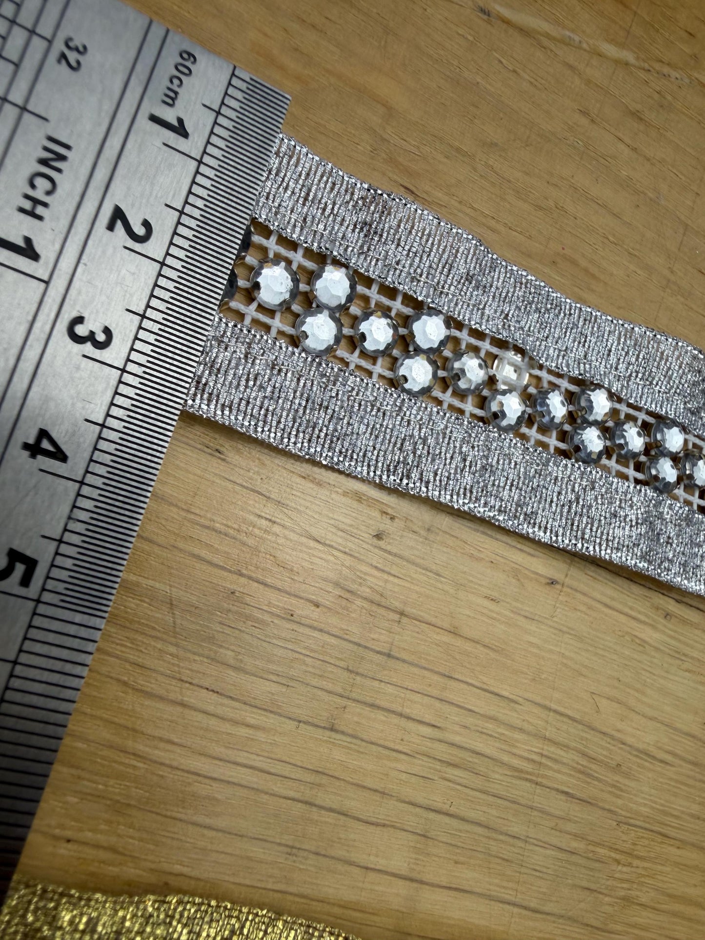 Jewel Tape, Jewel Trim, Sew on Jewels, Silver, Gold