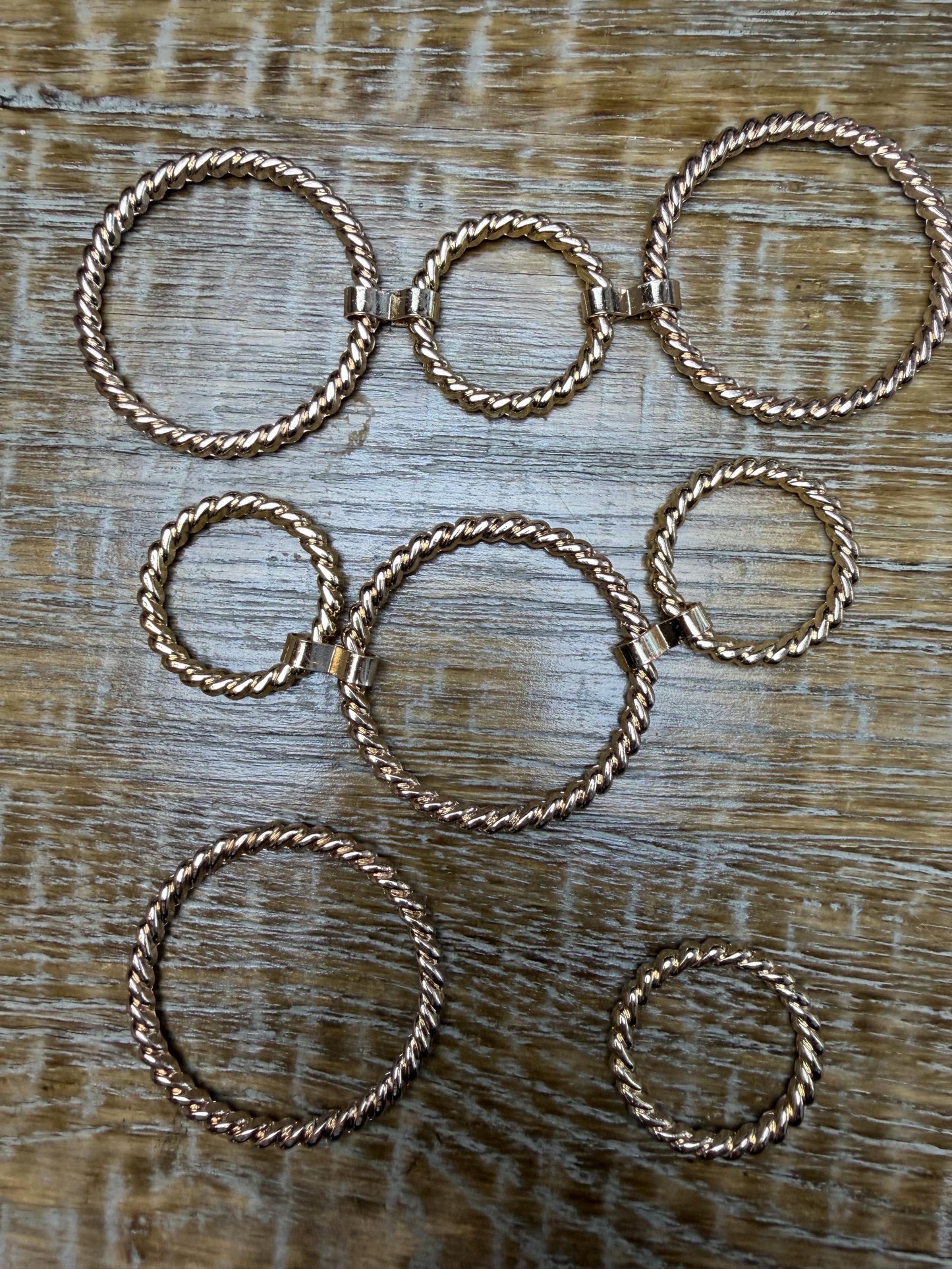Solid Metal Rings, Fancy Rings, Gold Metal Ring, 2 sizes