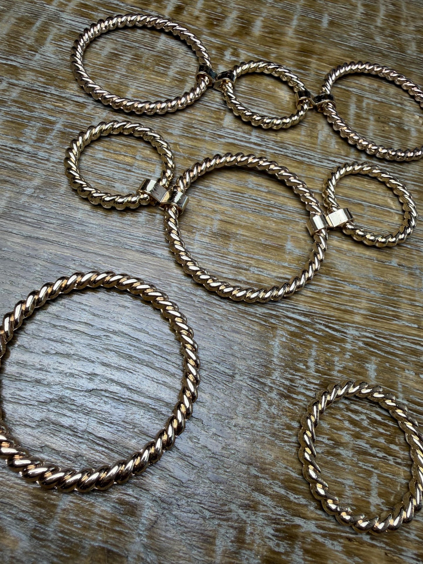 Solid Metal Rings, Fancy Rings, Gold Metal Ring, 2 sizes