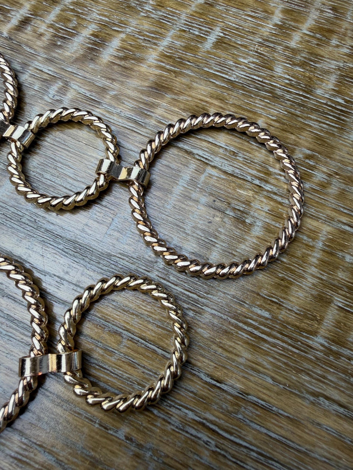 Solid Metal Rings, Fancy Rings, Gold Metal Ring, 2 sizes