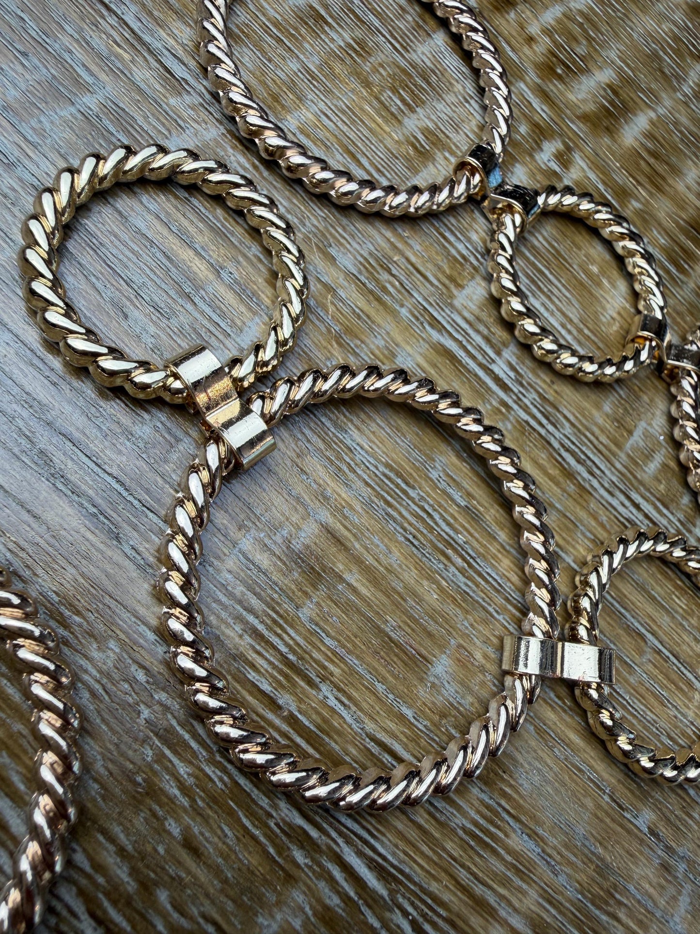 Solid Metal Rings, Fancy Rings, Gold Metal Ring, 2 sizes