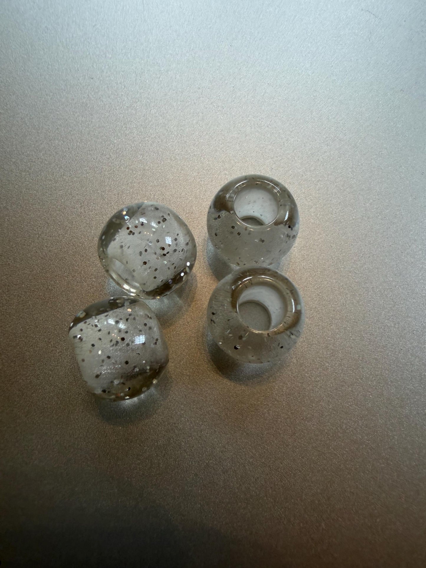 Beads, Silver Glitter Beads
