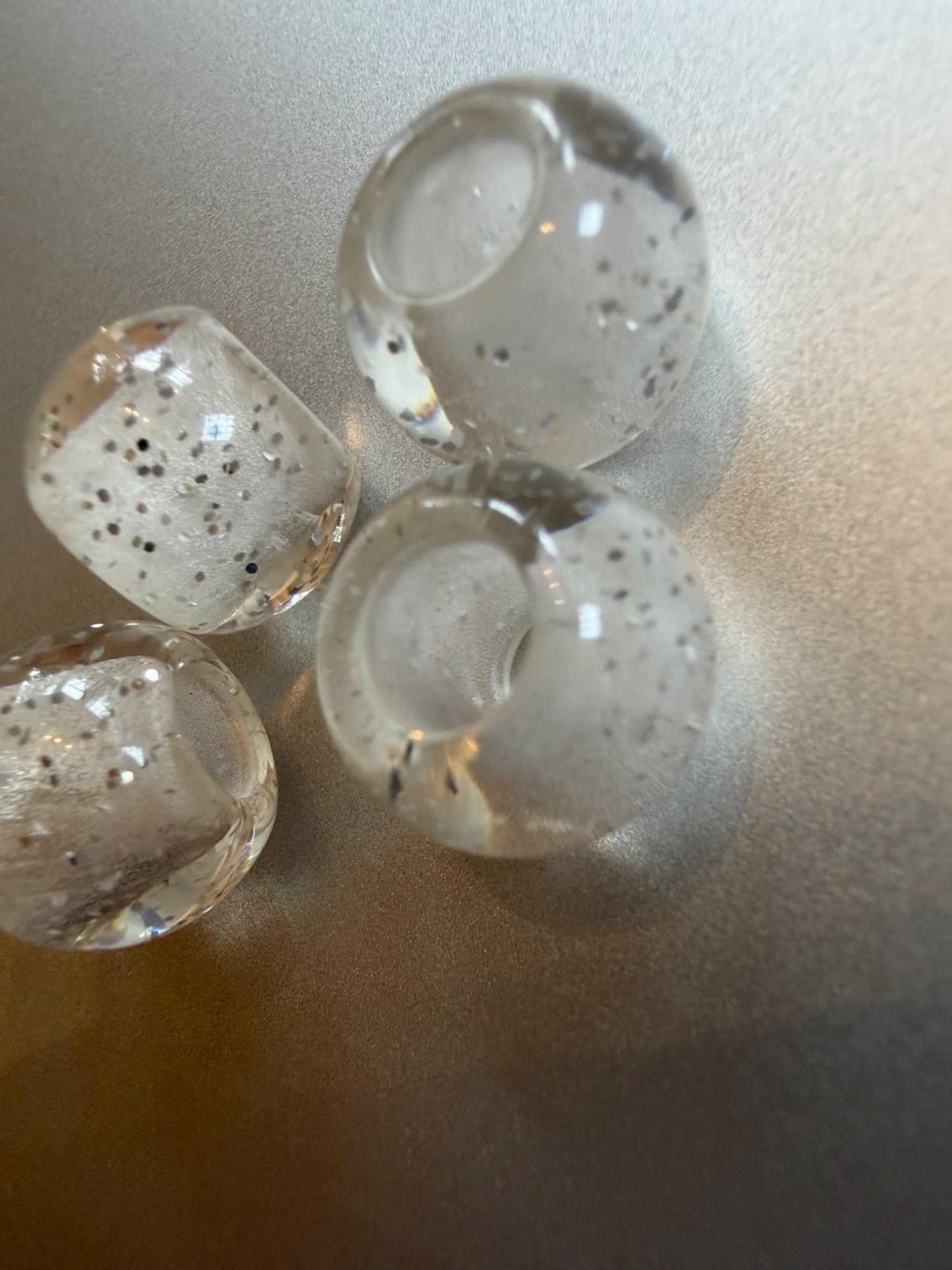 Beads, Silver Glitter Beads