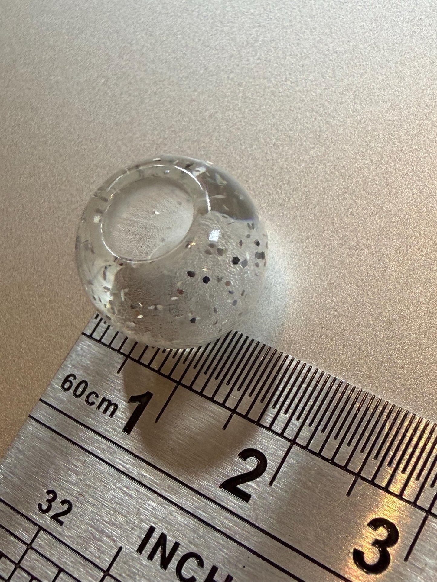 Beads, Silver Glitter Beads