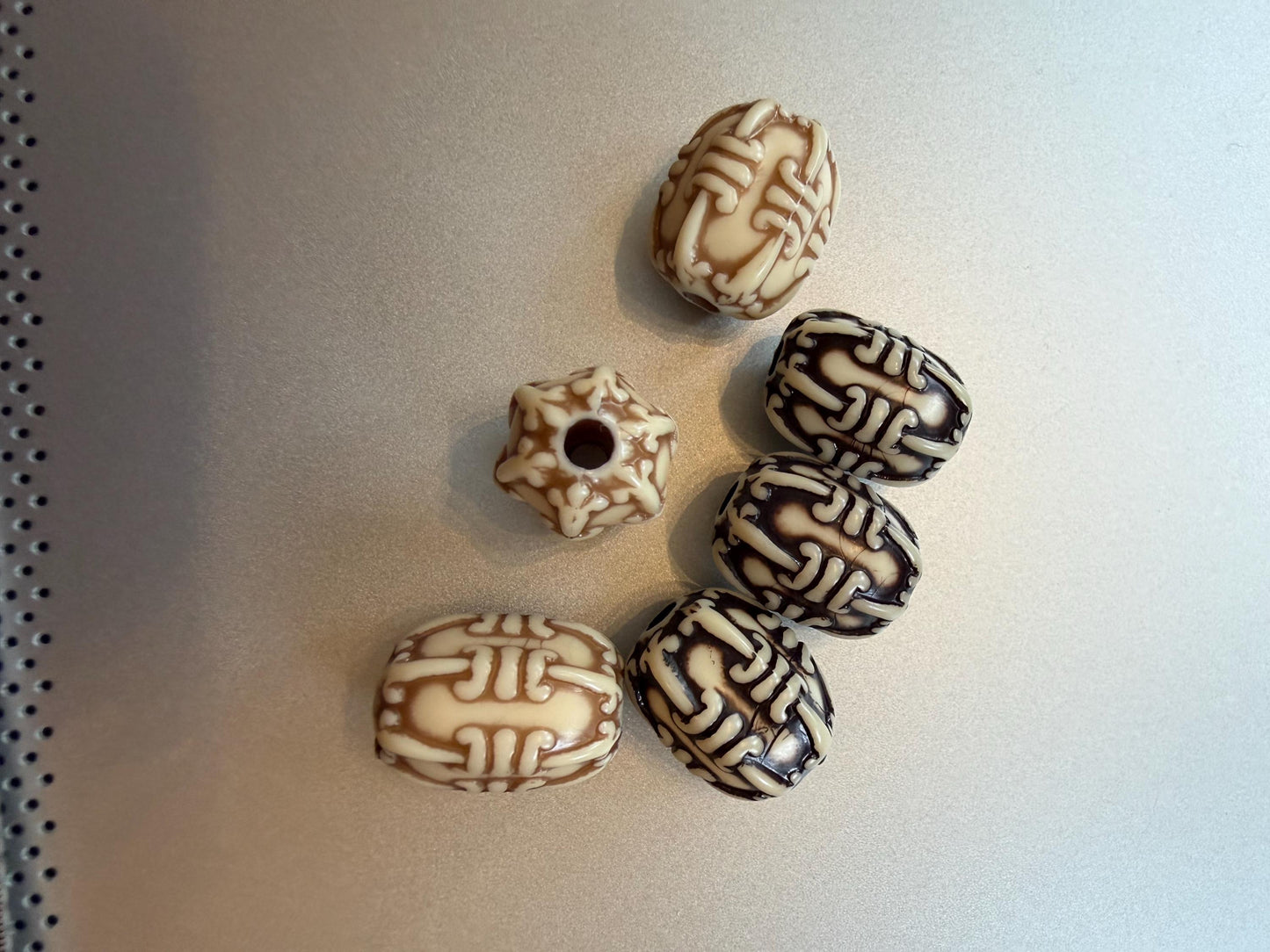 Beads, Wood effect beads, Mock wood beads