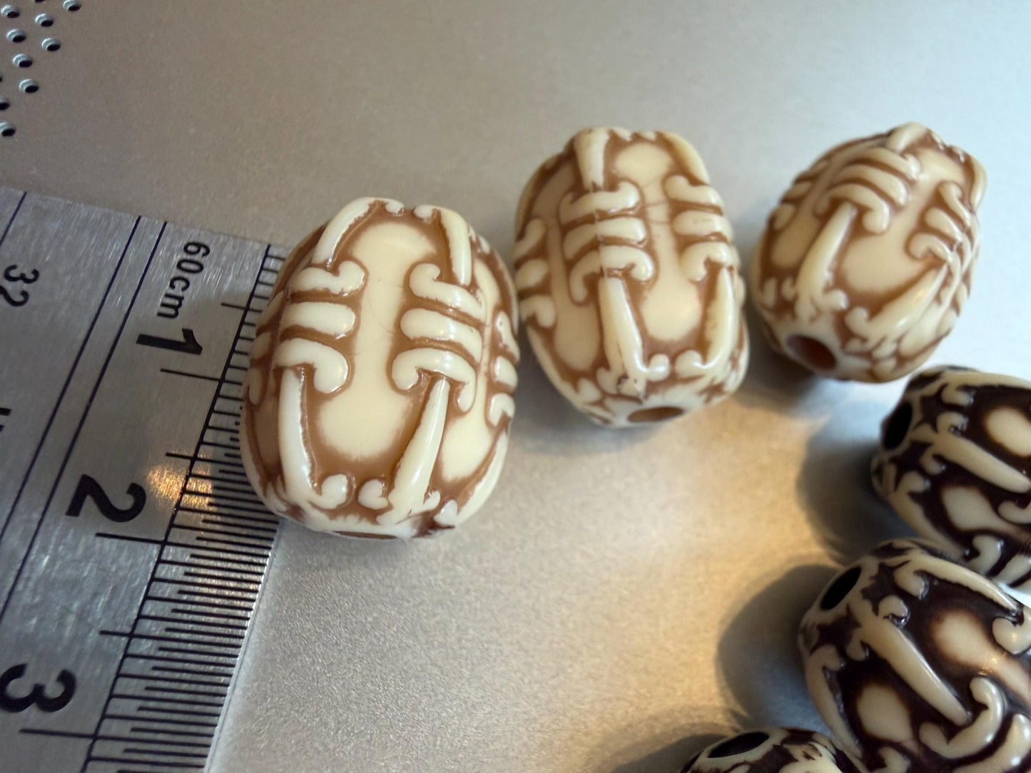 Beads, Wood effect beads, Mock wood beads
