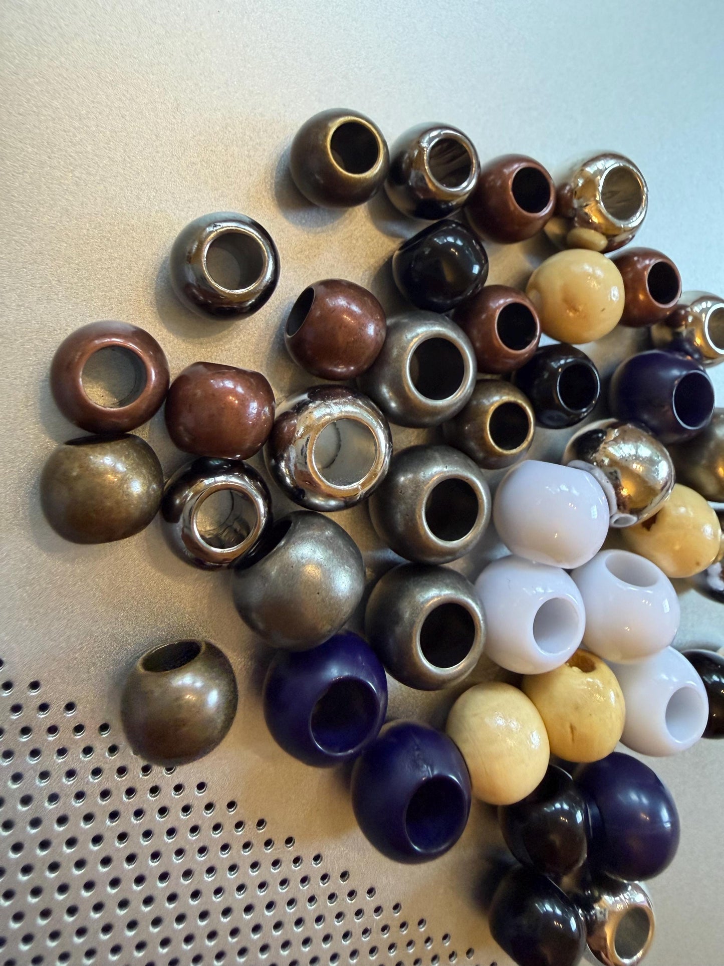 Beads, 10mm, 12mm, Copper, Silver, White, Black
