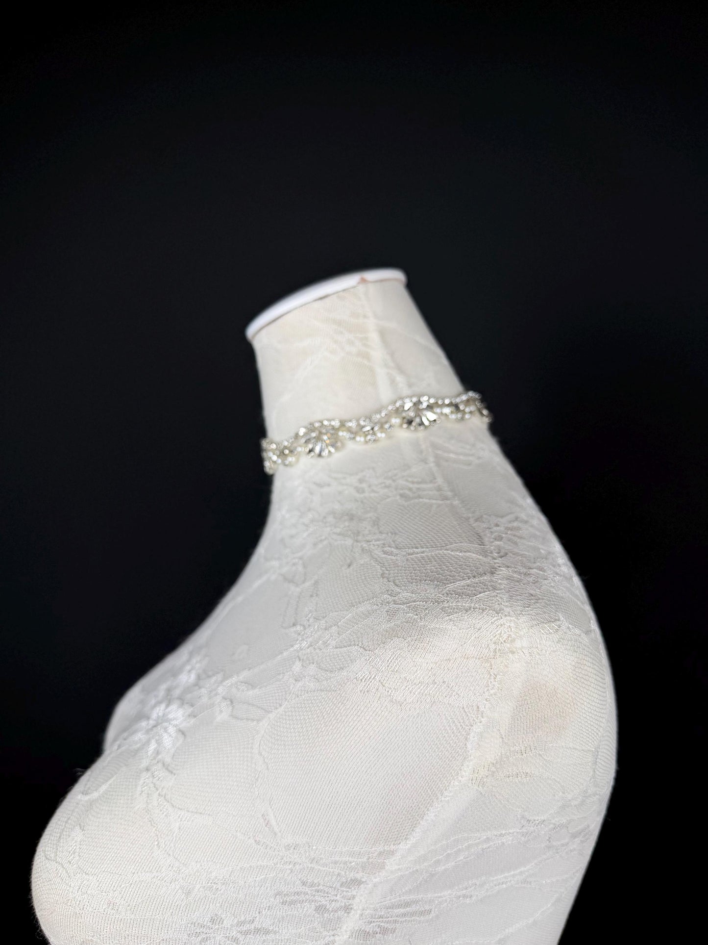 Rhinestone Pearl Choker Necklace, Silver Diamanté Fashion Accessory, Handmade UK