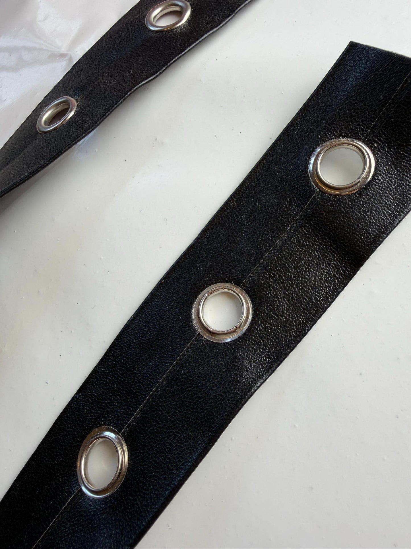 3cm Wide Faux Leather Eyelet tape, 1.2cm Eyelets, Sewing, Crafts, Bags, Clothing