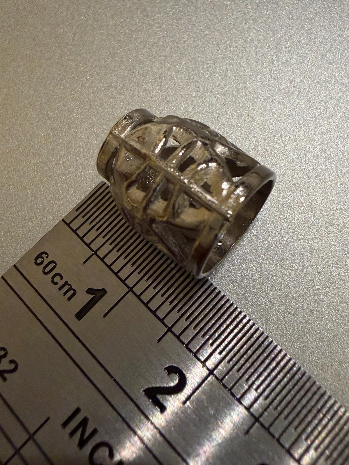 Metal Beads, Cord Ends, Silver Solid Metal, Engraved, 13mm x 9mm, 1/2” Bead Cord ends