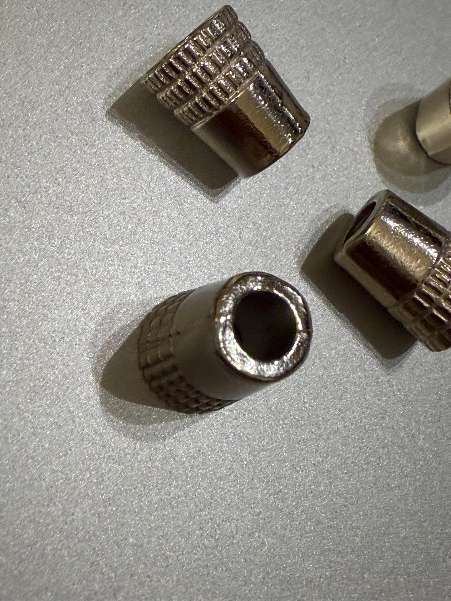 Metal Beads, Cord Ends, Silver Solid Metal, Engraved, 13mm x 11mm, 1/2” Bead Cord ends