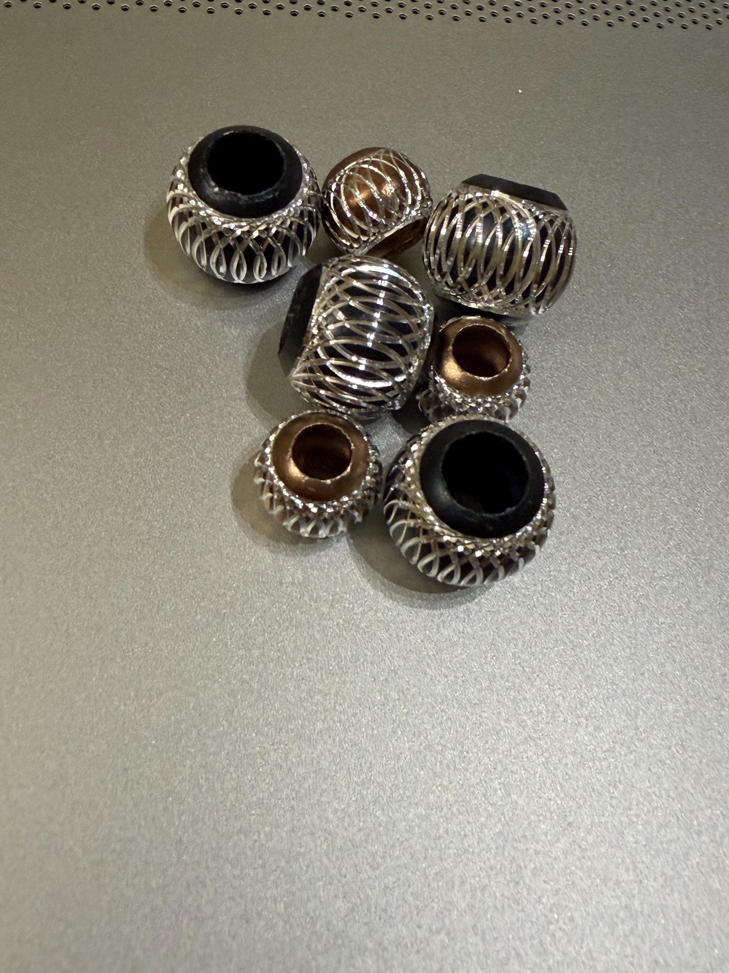 4x Beads, Laser Cut Beads, Cord End, Round Bead, Crafts, Clothing, Swimwear, 2 Sizes