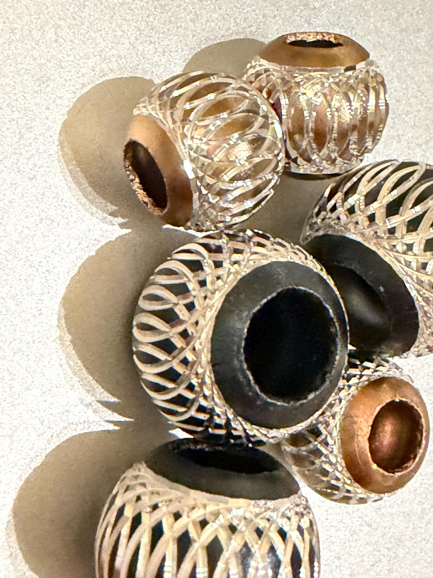 4x Beads, Laser Cut Beads, Cord End, Round Bead, Crafts, Clothing, Swimwear, 2 Sizes