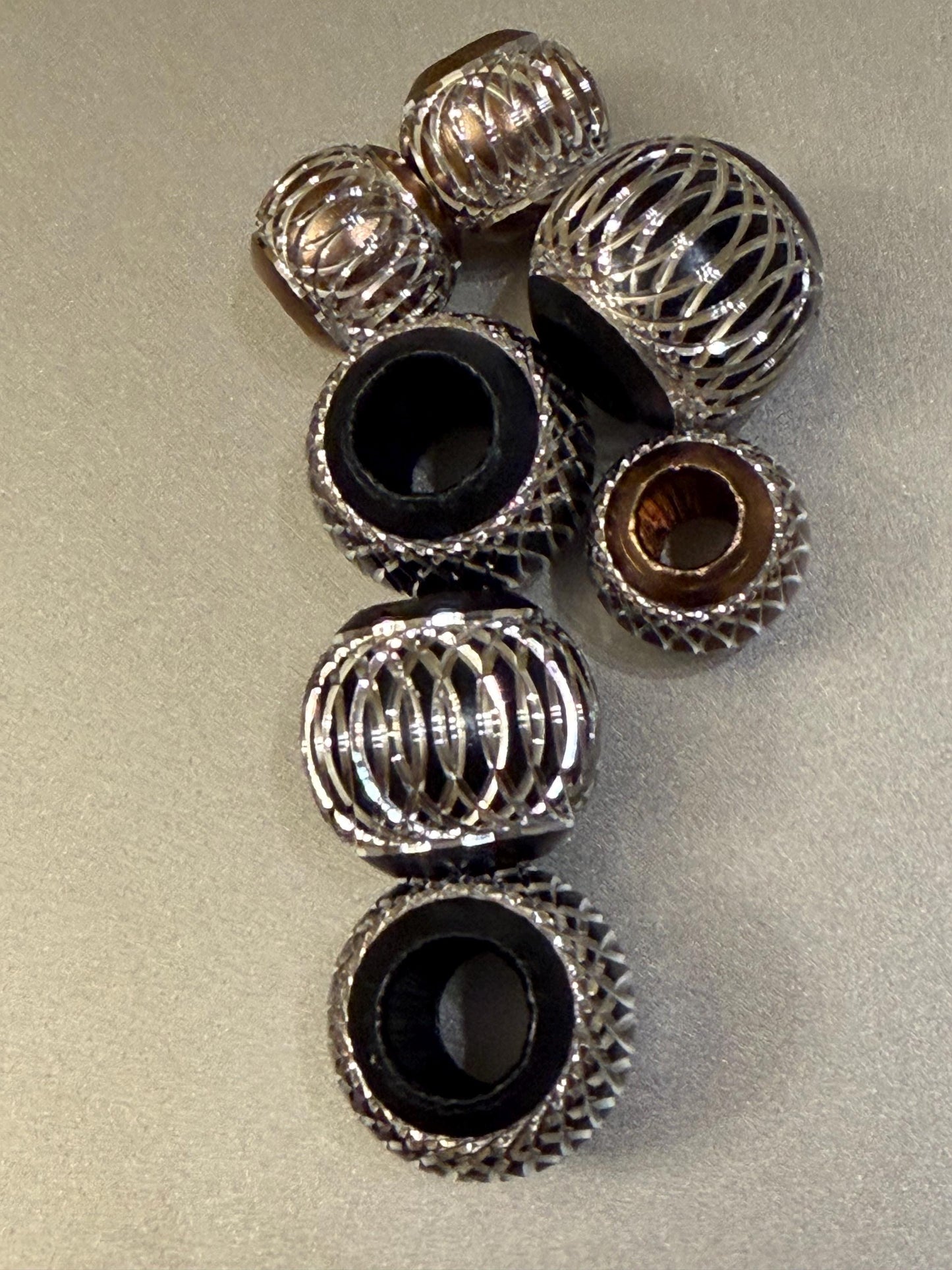 4x Beads, Laser Cut Beads, Cord End, Round Bead, Crafts, Clothing, Swimwear, 2 Sizes