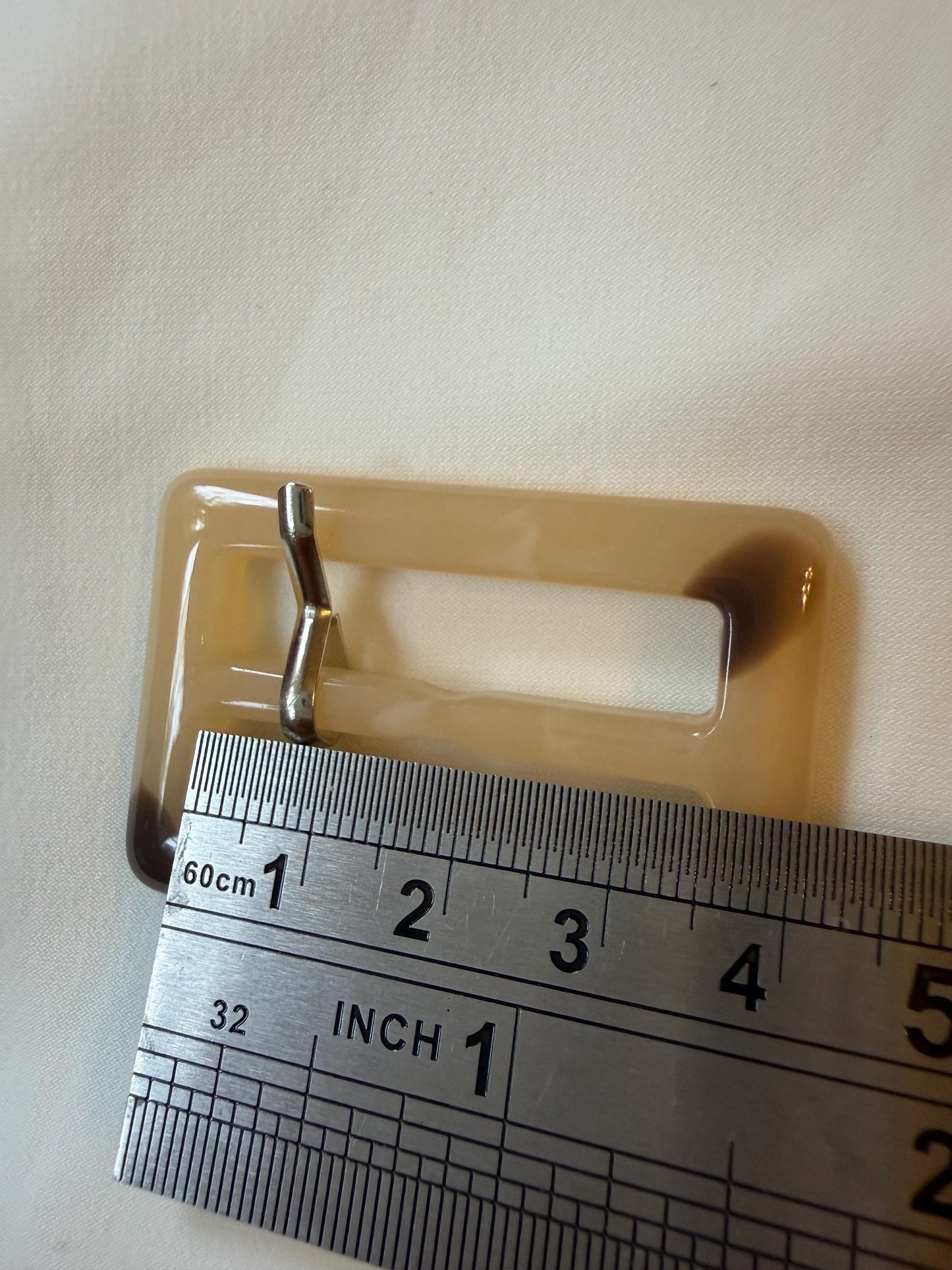 Buckle, Mock Horn Buckles, Cream, Brown, High Quality, Gold Prong, Silver Prong