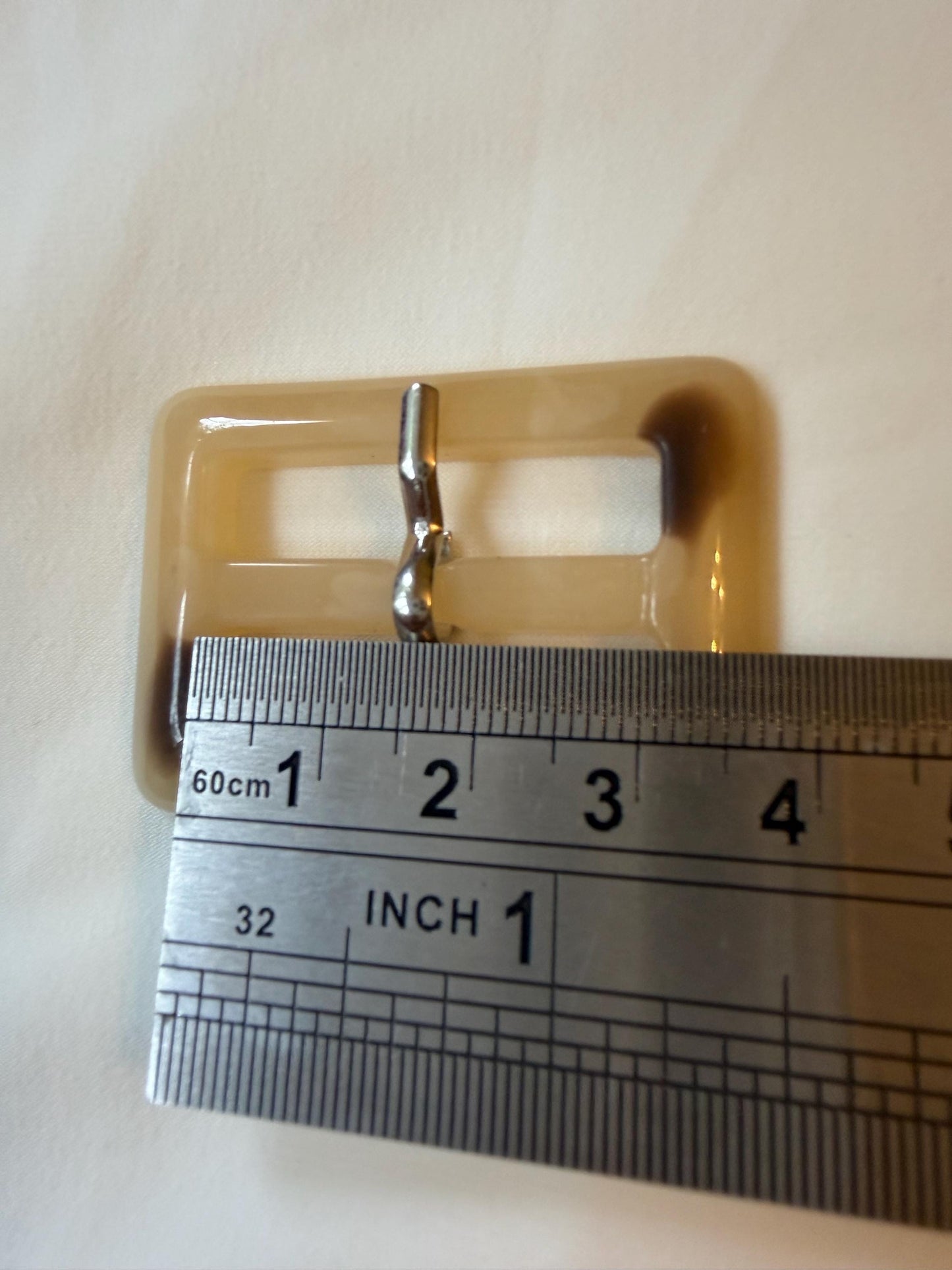 Buckle, Mock Horn Buckles, Cream, Brown, High Quality, Gold Prong, Silver Prong