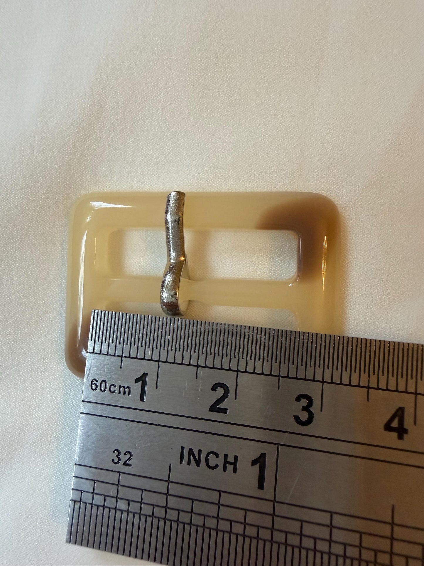 Buckle, Mock Horn Buckles, Cream, Brown, High Quality, Gold Prong, Silver Prong
