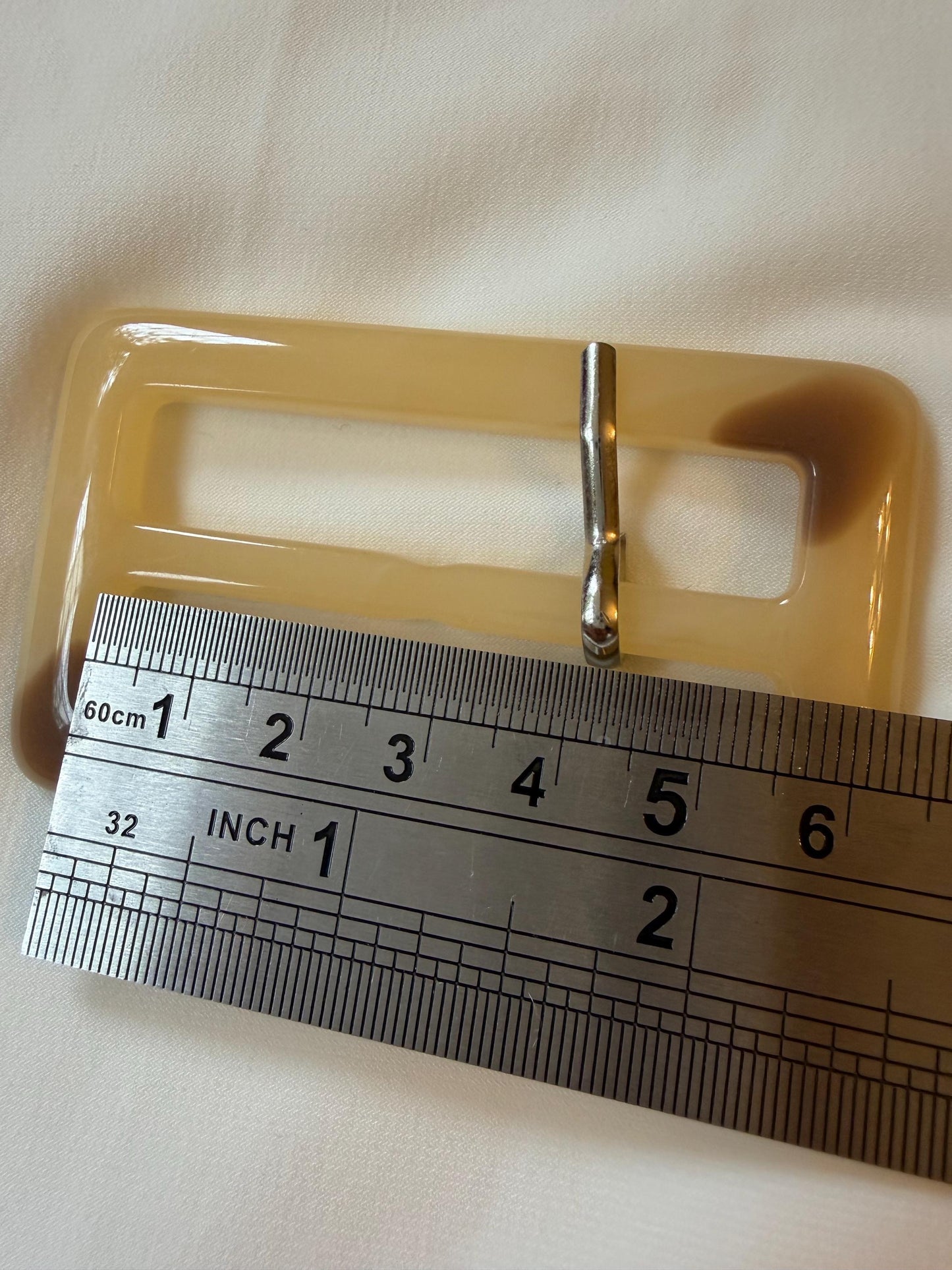 Buckle, Mock Horn Buckles, Cream, Brown, High Quality, Gold Prong, Silver Prong