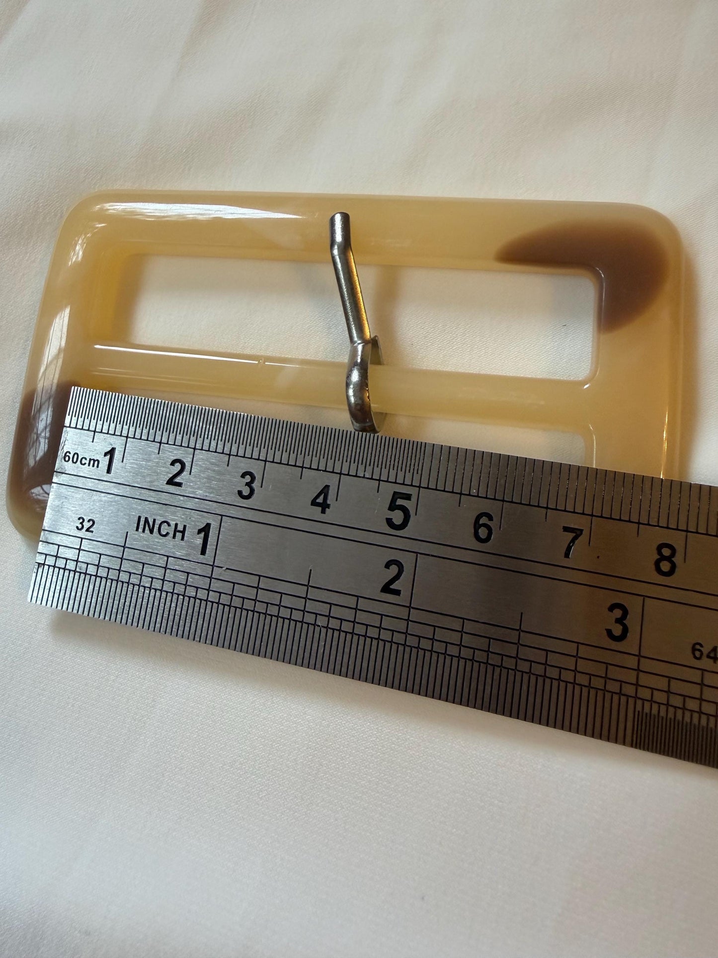 Buckle, Mock Horn Buckles, Cream, Brown, High Quality, Gold Prong, Silver Prong