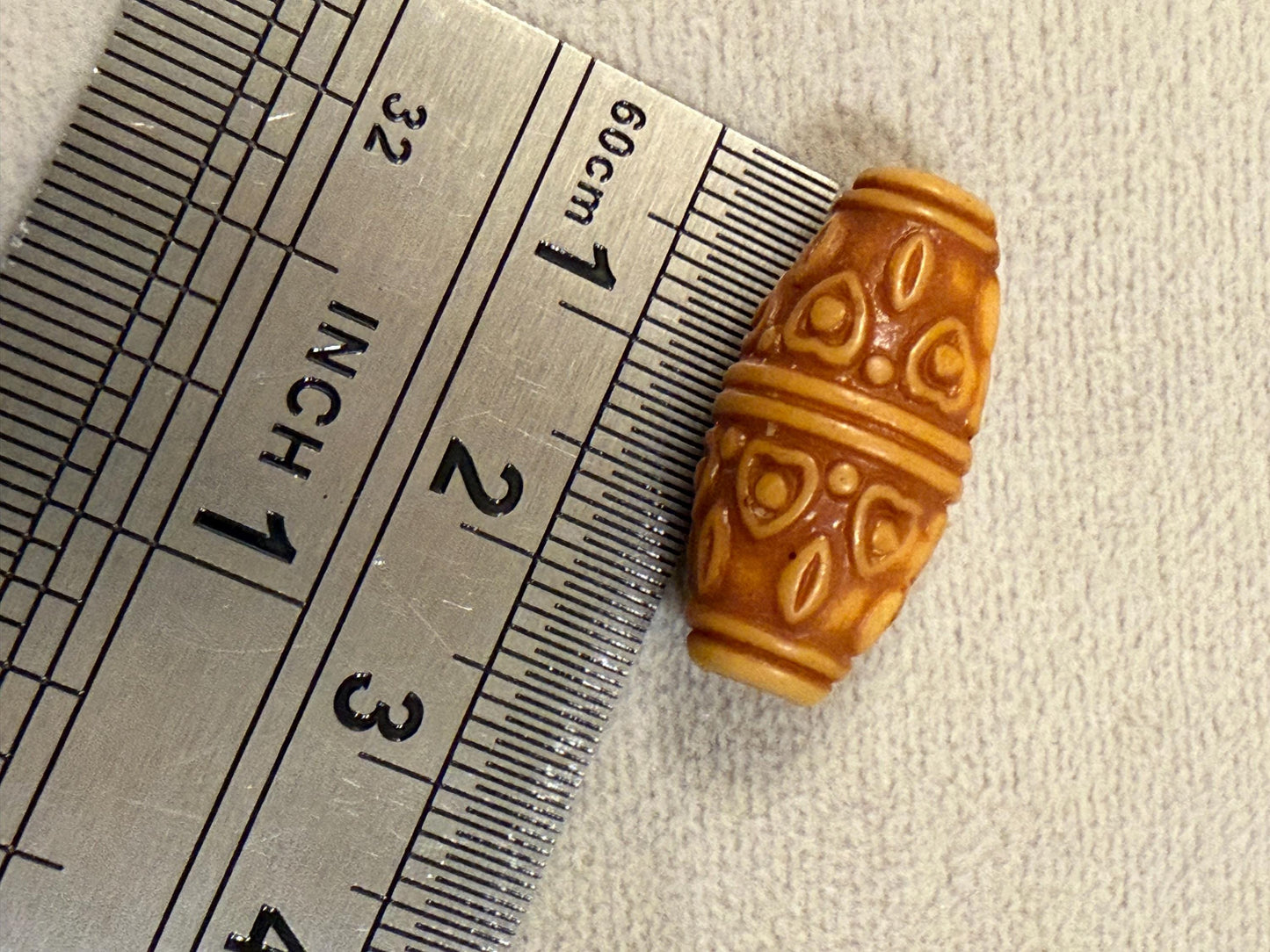 4x Beads, Antique Brass, Gunmetal, Silver, Patterened Bead, Cord End, Tube Bead, Crafts, Clothing