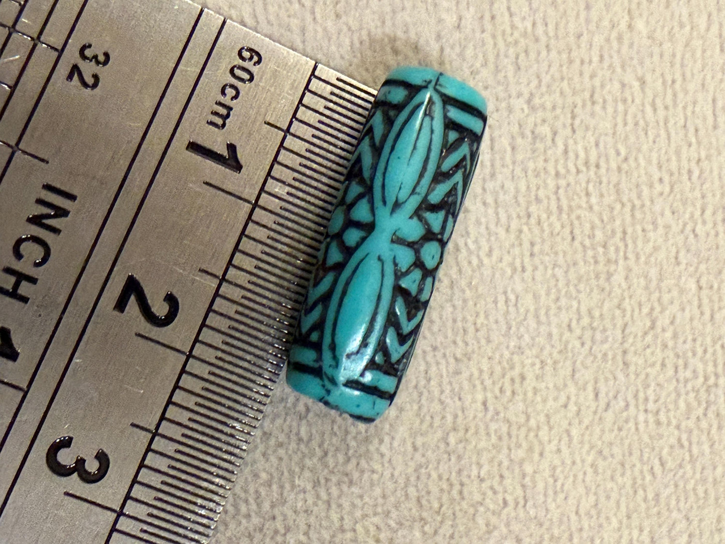 4x Beads, Antique Brass, Gunmetal, Silver, Patterened Bead, Cord End, Tube Bead, Crafts, Clothing