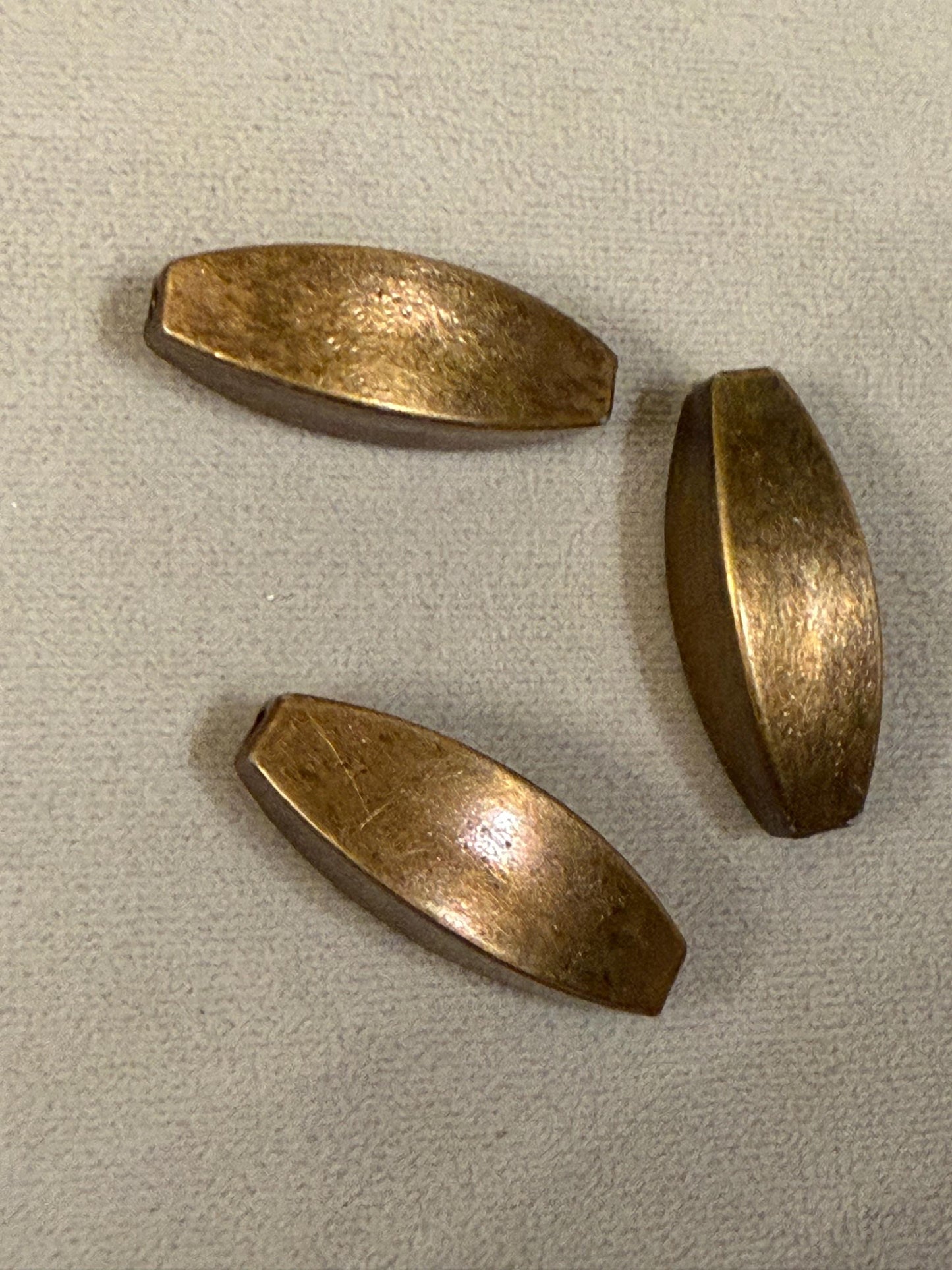 4x Beads, Antique Brass 3.2cm Bead, Cord End, 2mm Hole, Tube Bead, Crafts, Clothing
