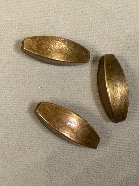 4x Beads, Antique Brass 3.2cm Bead, Cord End, 2mm Hole, Tube Bead, Crafts, Clothing