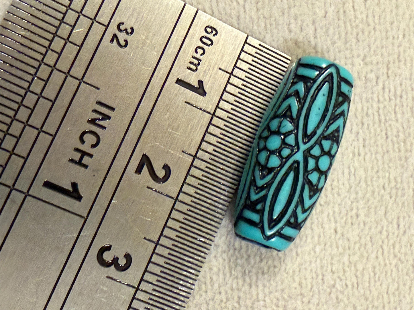 4x Beads, Antique Brass, Gunmetal, Silver, Patterened Bead, Cord End, Tube Bead, Crafts, Clothing