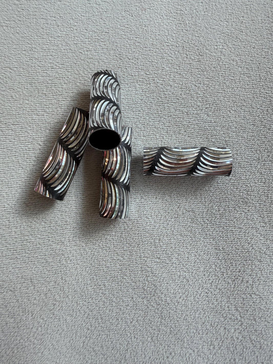 4x Beads, Shiny 3cm Bead, 8mm Hole, Tube Bead, Crafts, Clothing, Diamond Cut